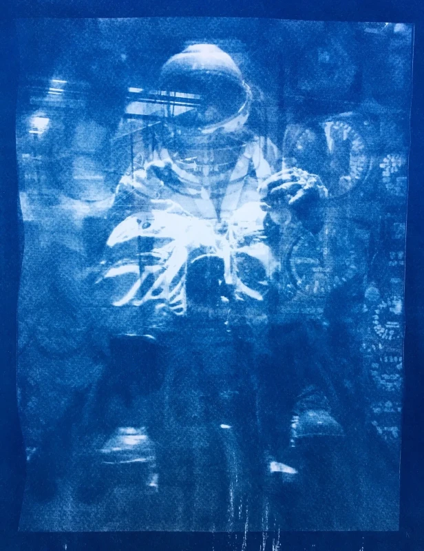 Astro, cyanotype print