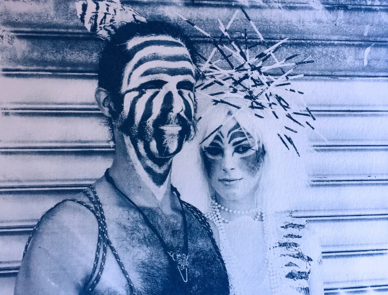 Couple, cyanotype print