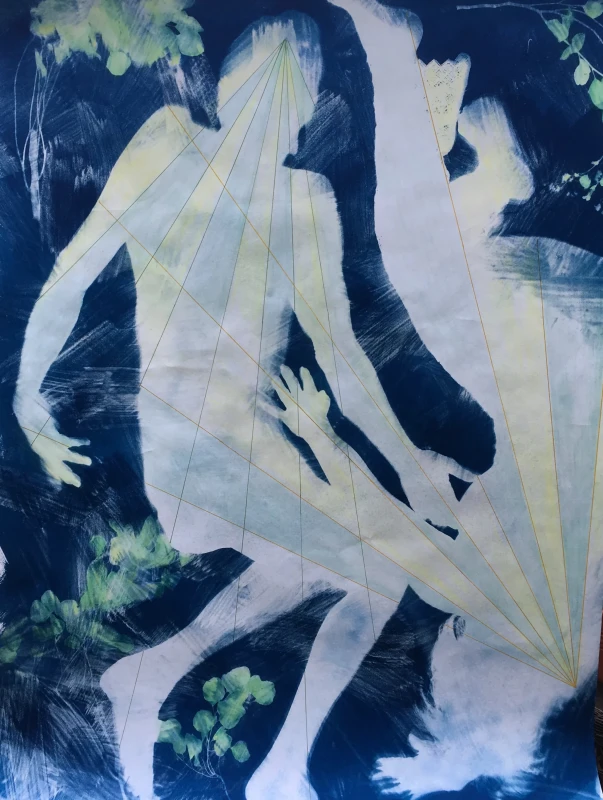 Ed and Karen, cyanotype print