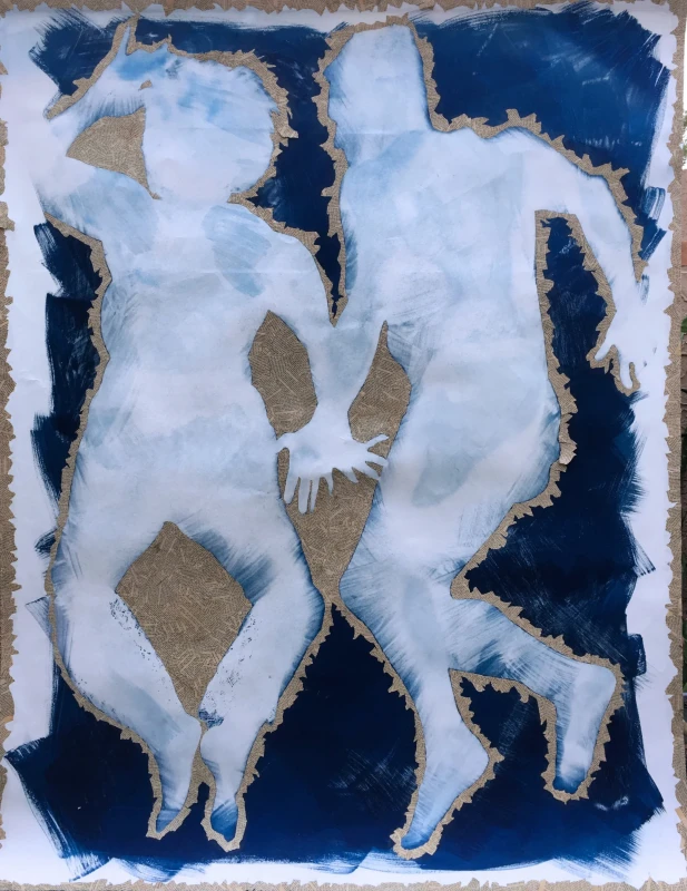 Ed and Karen II, cyanotype print
