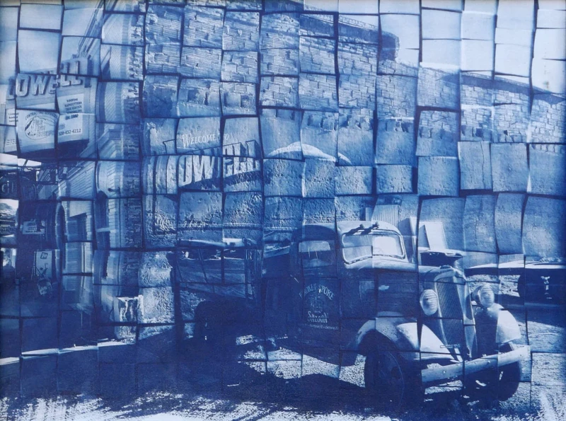 Lowell Truck, cyanotype print