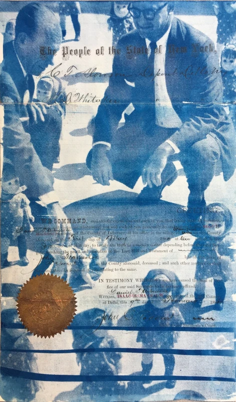 Men, cyanotype print